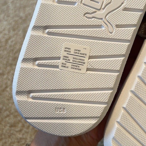 Puma Cool Cat 2.0 metallic shine slide sandal gold white size 8 shoe - Picture 6 of 7